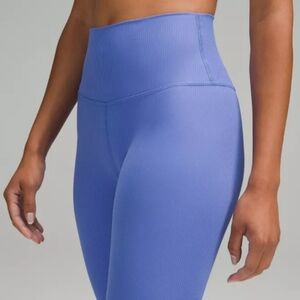 PARAGON Purple Ribbed  High-Waisted Leggings Size S